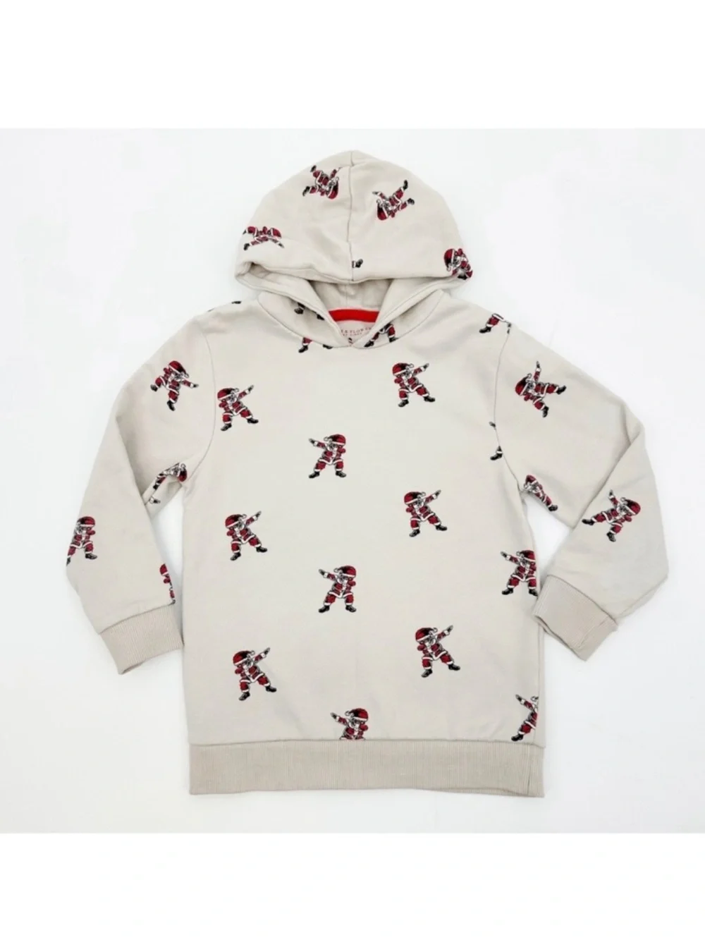 Denim & Flower Dabbing Santa Hoodie – Kids Size 5/6